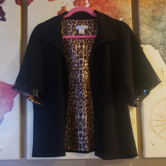 WD.NY Jackets & Blazers - WD.NY black/Leopard jacket